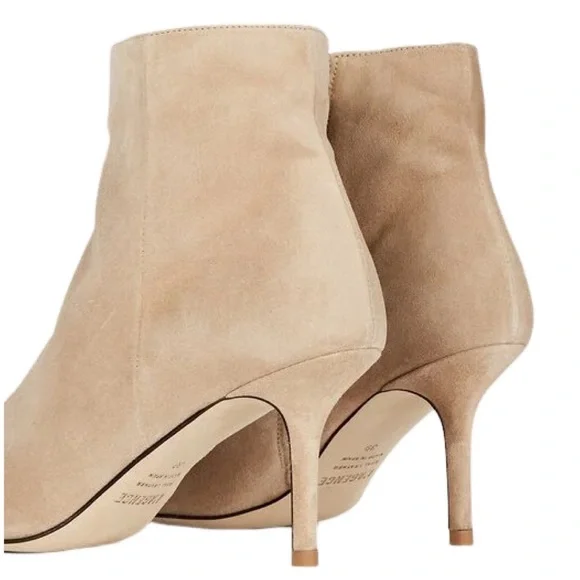 NIB L'Agence Aimee Beige Suede Ankle Boot - Sz 37.5 = US 7.5 - Picture 4 of 13